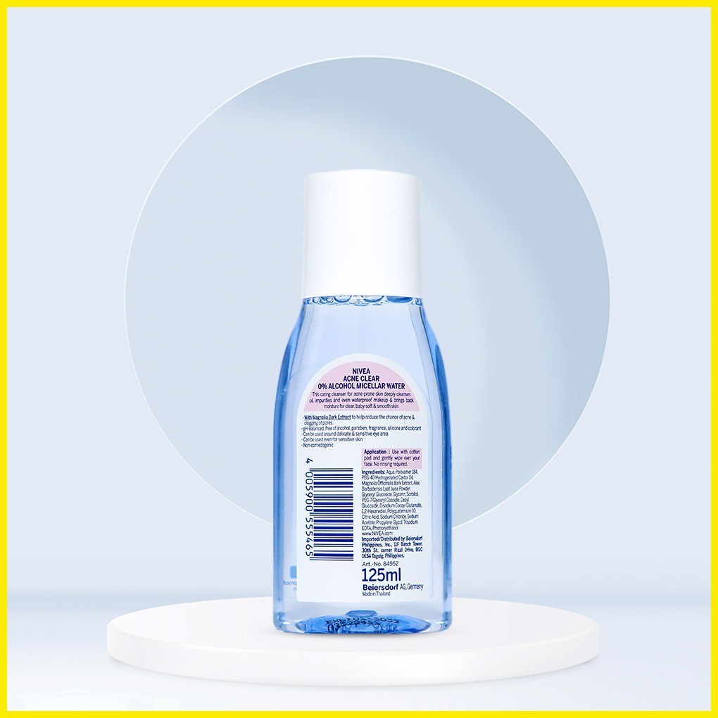 ♨ Nivea Face Cleanser Micellair Acne Clear Micellar Water, 125ml 