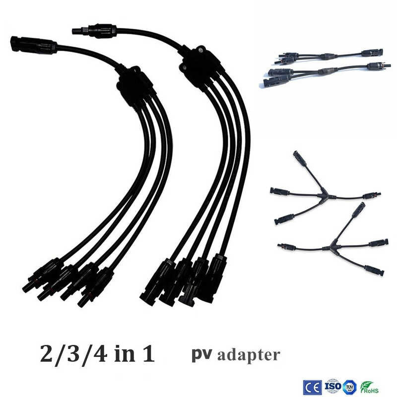 1 2/3/4 SA Konektor Pv Power Adapter Cable Line Solar Panel Adaprter ...