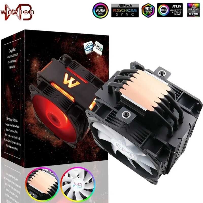 120Mm CPU Cooler Radiator Fan 6 Heatpipe RGB PWM 4Pin Tahimik Para Sa ...