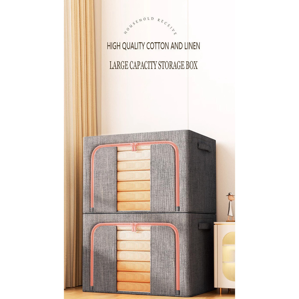130L Foldable Clothes Organizer Storage Box Cabinet Cover Cloth ...