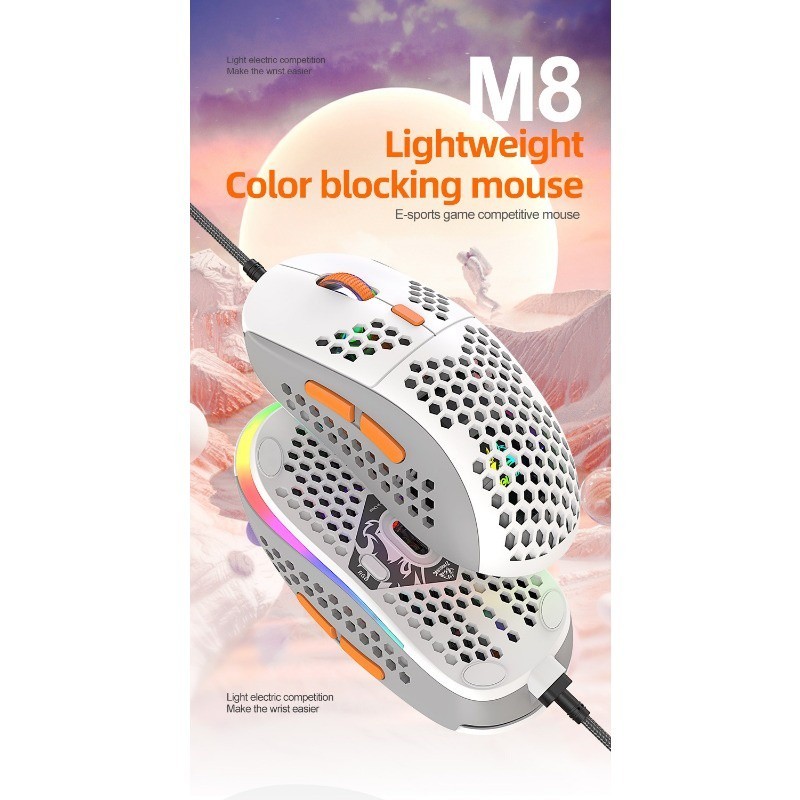 Jxcm8-1 Color Matching RGB Gaming Mouse Computer Notebook Wired ...