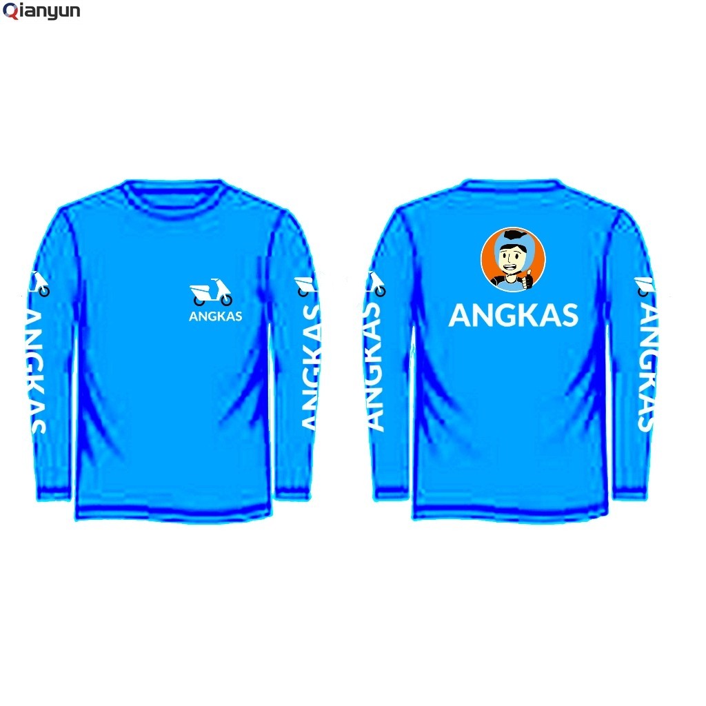 QY2 Angkas Uniform Motorcycle Delivery Rider Long Sleeves Shirt Drifit ...