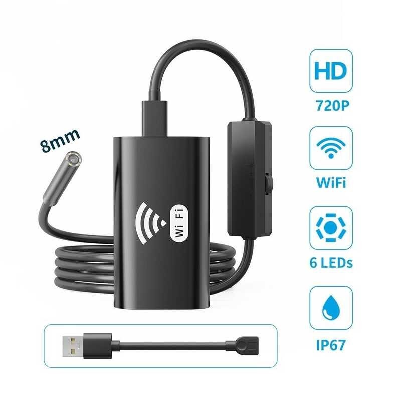Wifi F99 Endoscope Hd720p 8Mmlens USB Camera SemiRigid Cable