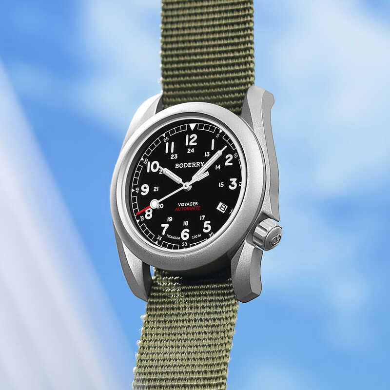 Men's Field BODERRY Automatic Mechanical Top Brand Dive Wristwatch 100M ...