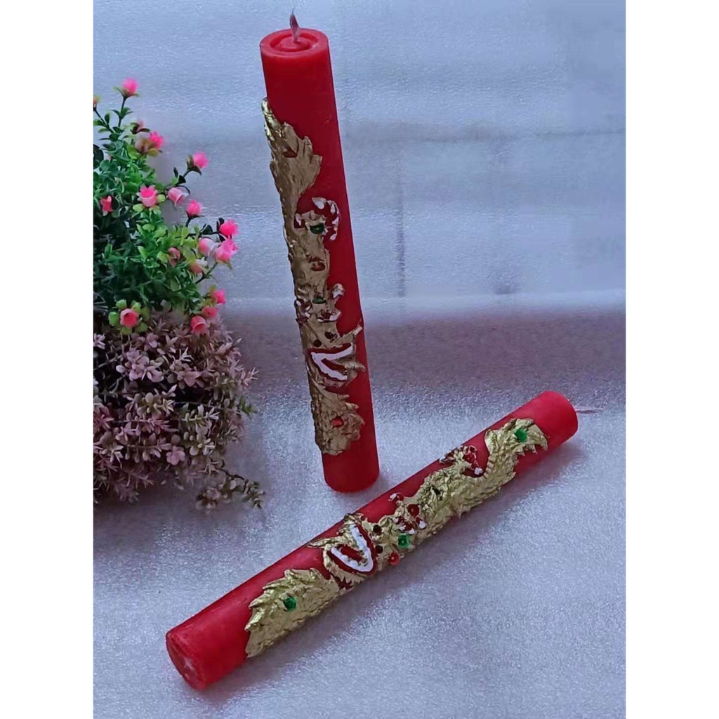 TWO PCS DRAGON CANDLE IN BOX COLOR RED,YELLOW,WHITE Shopee Philippines