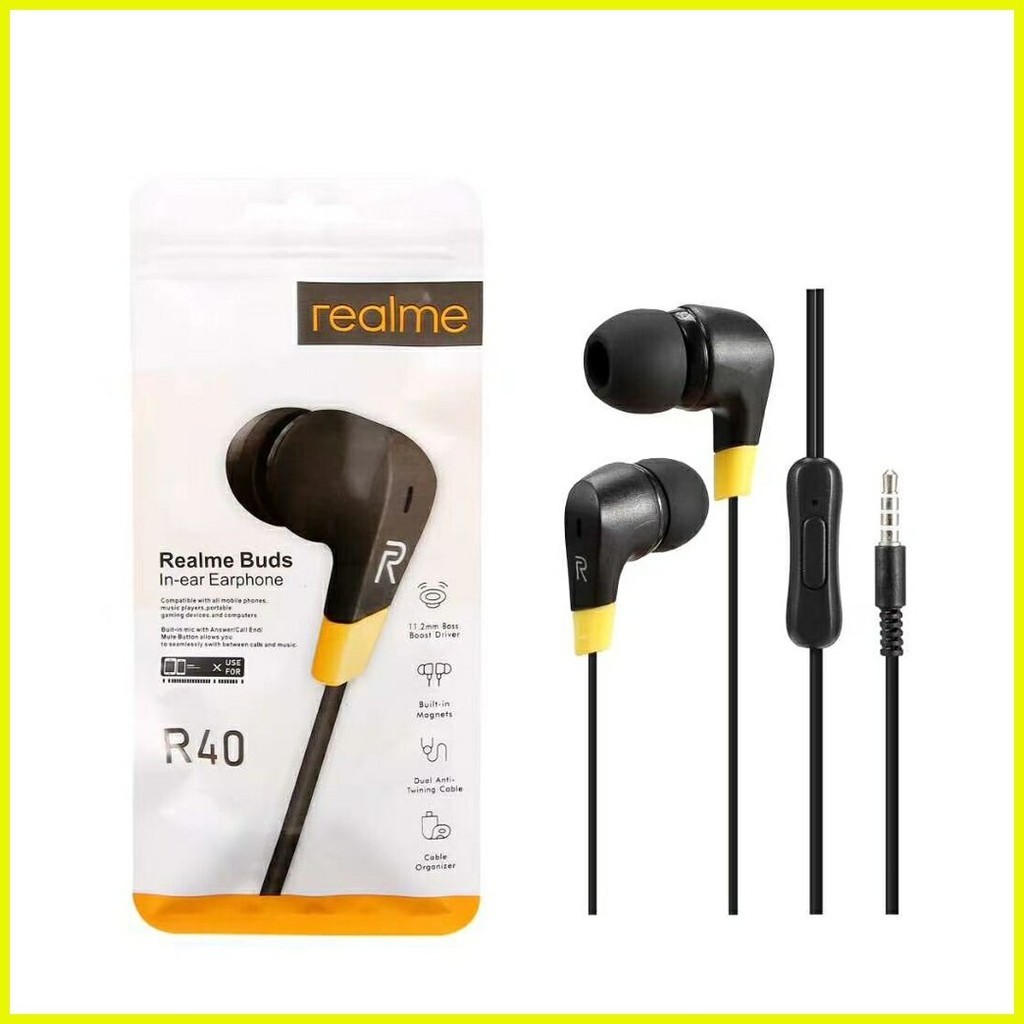 Realme R20 R40 Universal Earphone Bass Headset For Music Mobile Computer Online Class Gaming Shopee Philippines