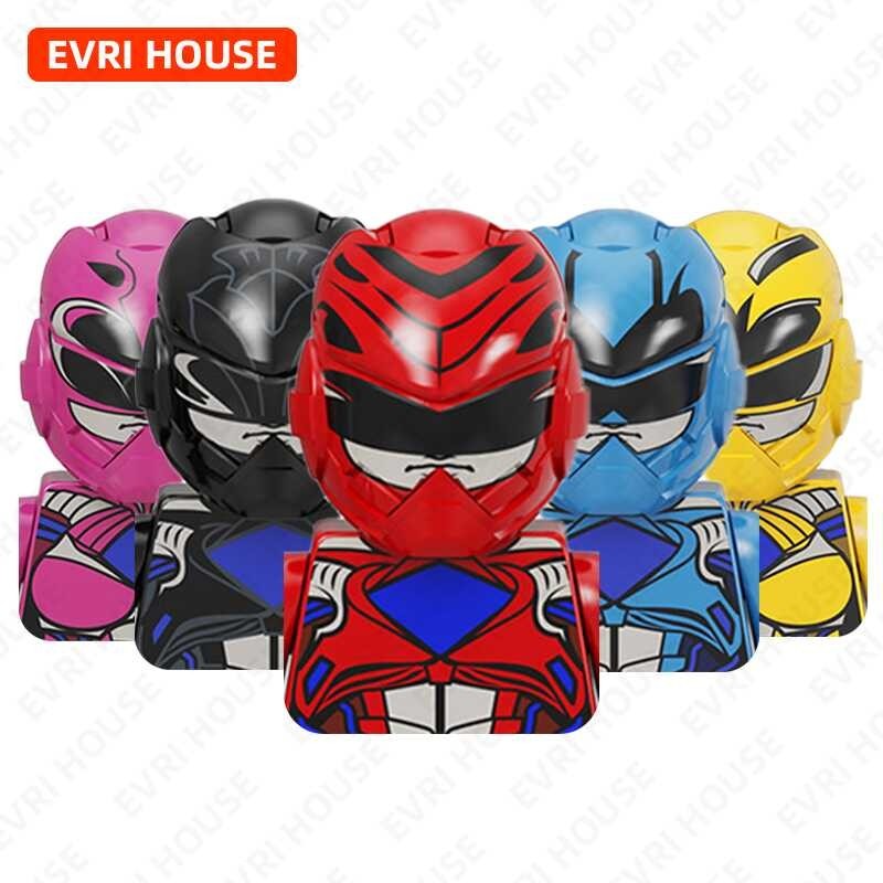 4 Super Sentai Mini Action Figures Red Warrior Mighty Morphin Bricks ...
