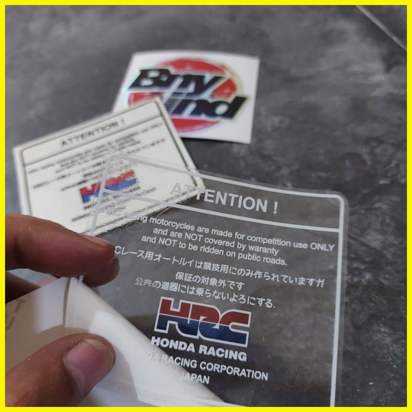 ♀ Sticker WARNING HONDA WARNING HONDA HRC JAPAN Transparent | Shopee ...