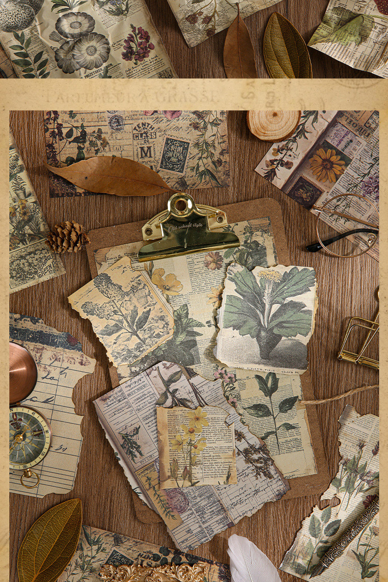 30 pcs Vintage Scrapbook Supplies Pack for Junk Journal Bullet Journals ...