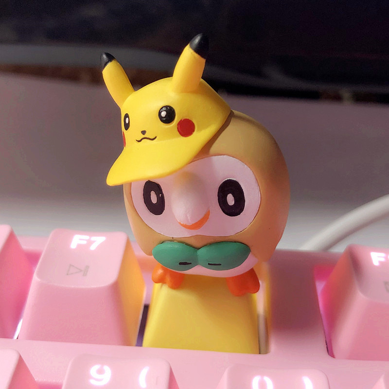 Cartoon Pikachu Cute Personality DIY Pikachu Mechanical Keycap Cross ...