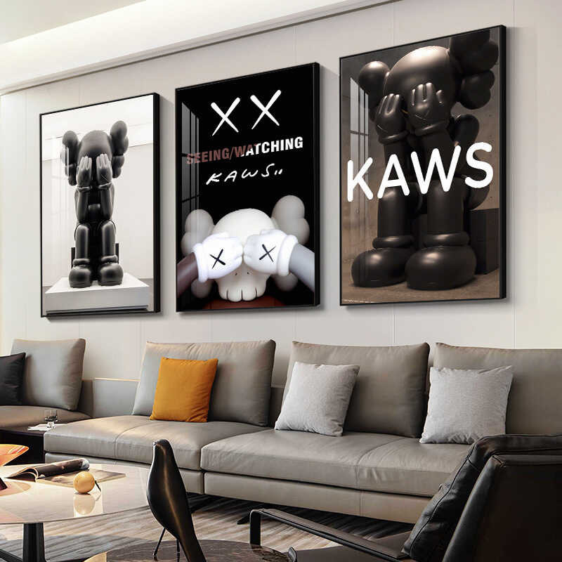 3Cf KAWS Trendy Living Room Decoration Abstract Doll Sofa Background ...