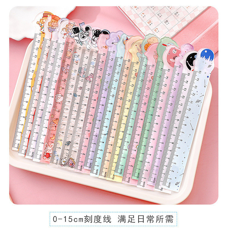 Cartoon Alien Ruler Student ins Girl Heart Scale Ruler Learning Office ...