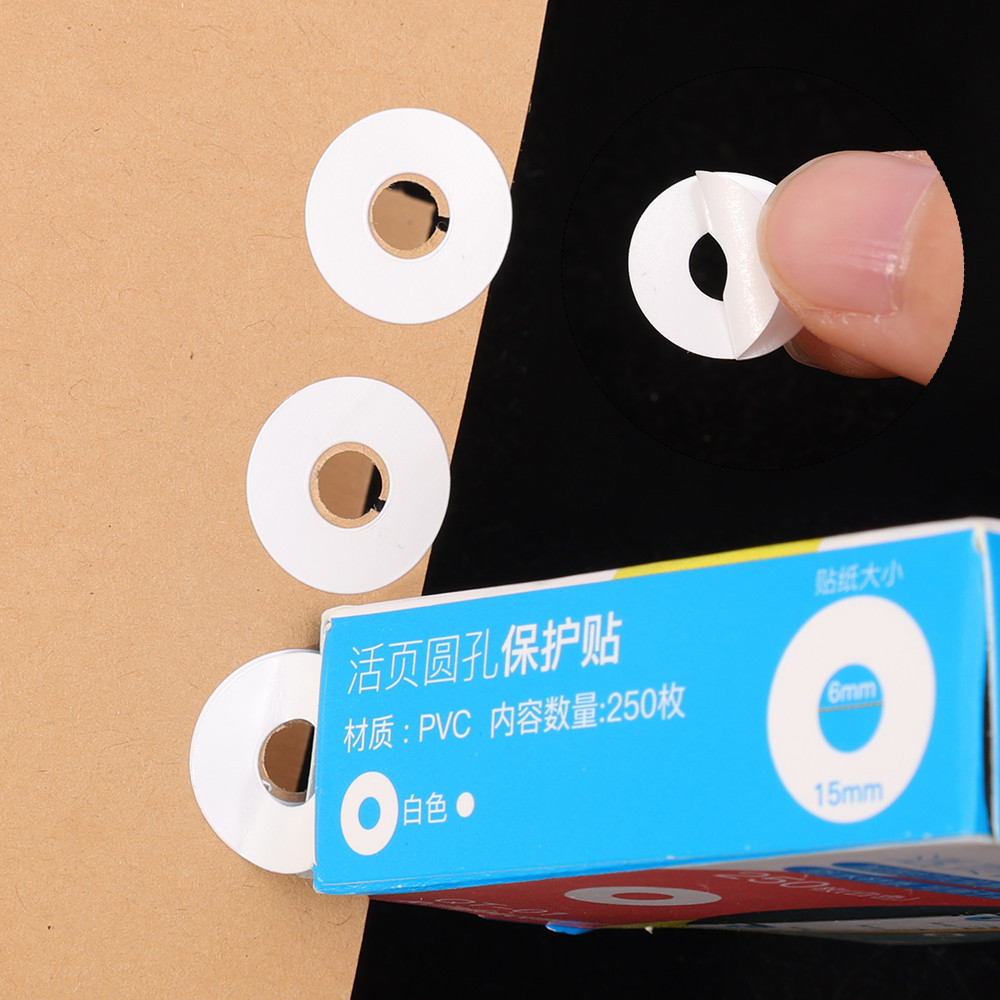 250 Stickers/ Box Loose Leaf Paper Hole Punch Protector Labels Sticker ...