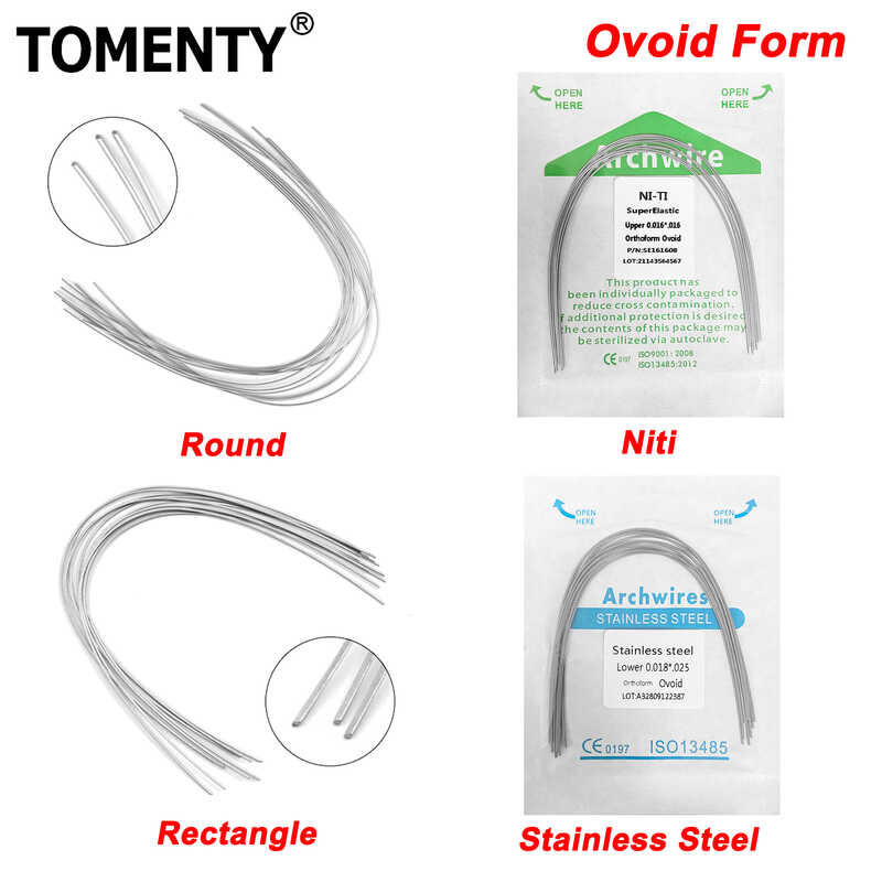 10Pcs TOMENTY Dental Arch Wires Orthodontic Super Elastic NITI ...