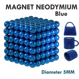 ⊙ 10 Grains Neodymium Magnets BLUE Balls Round 5mm BLUE DIY Puzzle Cub ...