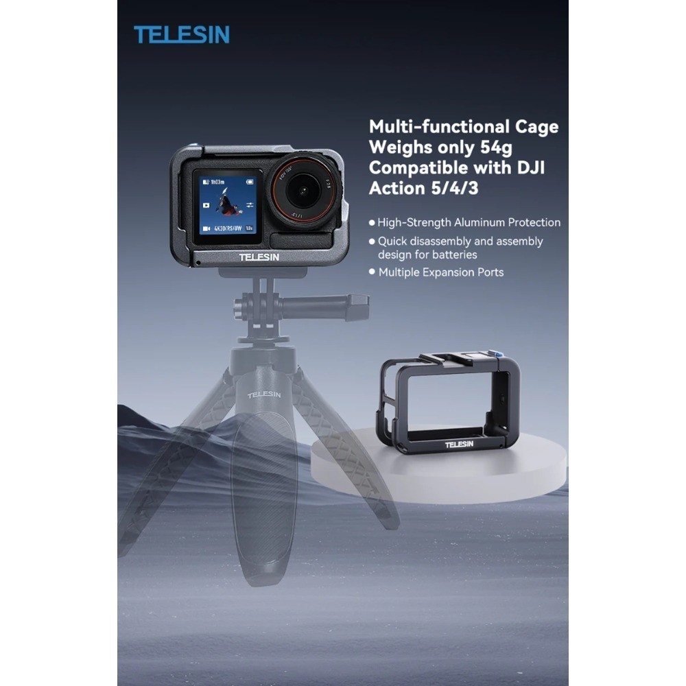 TELESIN Metal Protective Frame Combo Cage For DJI OSMO Action 5 Pro 4 3 Aluminum Alloy I.279735411