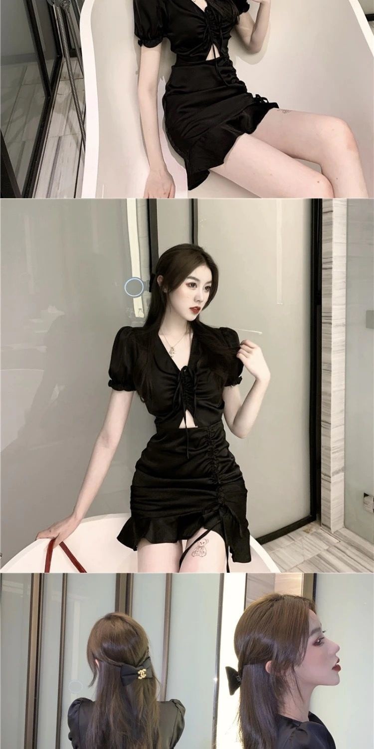 Stock2024 Narrow-Waisted Short Skirt Look Tall Sexy Light Mature Style ...