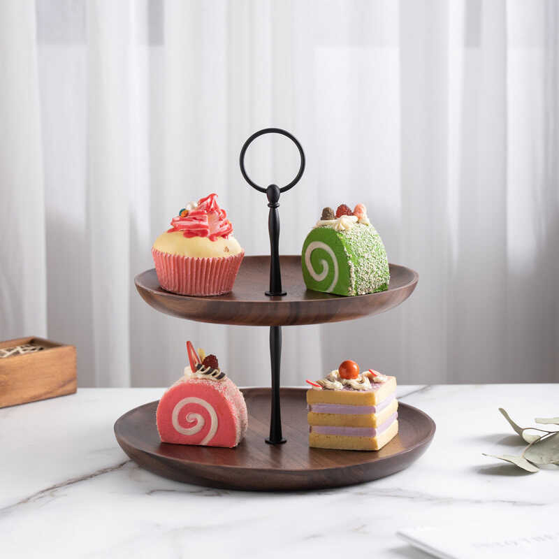 Isang libong-dulo na Solid Wood Multi-Layer Fruit Plate Disc Wooden ...