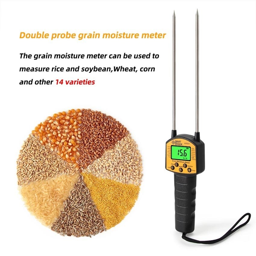 AR991 Grain Moisture Meter Grain Moisture Meter Hygrometer Digital Humidity Tester for Wheat