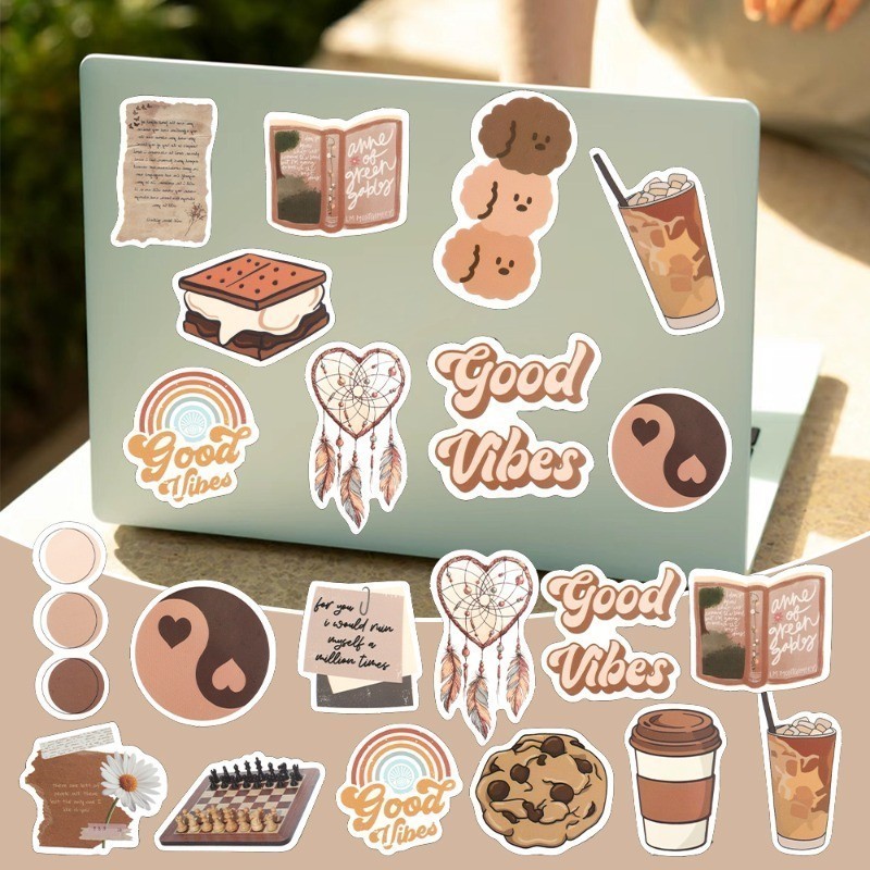 60 Pcs/Lot Autumn Maillard Series Stickers - Vintage Brown Coffee ...