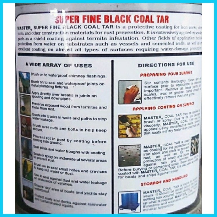 ♂ Black Coal Tar Super Fine Water Proofing Paint Master 1 Liter ...