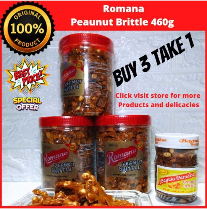 pcs Romana Peanut Brittle 460 gram Red cap Buy 3 take 1, Pasalubong ...