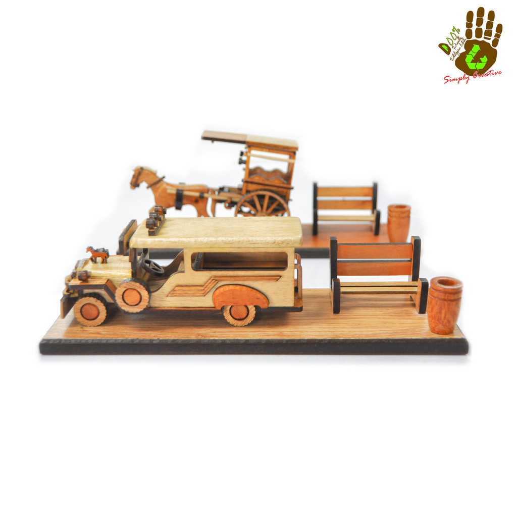 Wooden Mini Jeepney and Tartanilyawith Penholder and Cp Stand Shopee Philippines