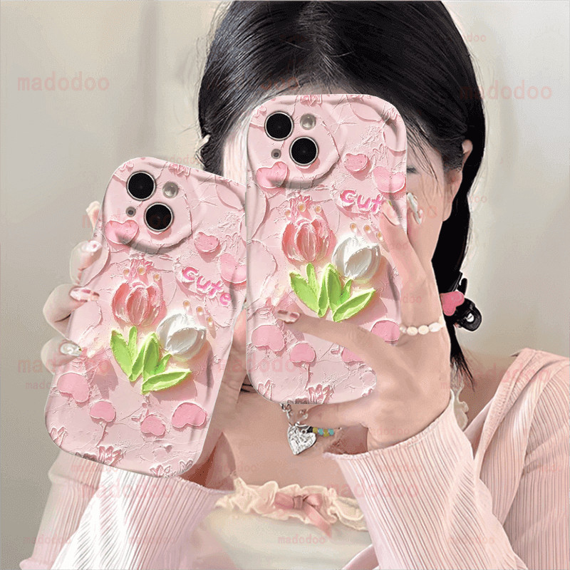 JiuWang Custodia Per IPhone 14 Plus Rosa Laser Con Bordo Ondulato E Cuore 3D - Cover Morbida Antiurto Dallo Stile Carino Romantico, Effetto Cambia Colore - Foto 6