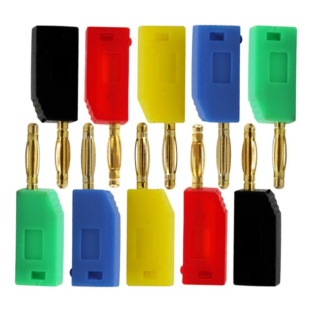 FSFO_10PCS 2MM Banana Plug Stackable Gold Plating Electrical Terminal ...