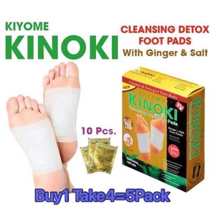 Buy1 Take4 Free 10 Pieces/1 Pack Japan Gold KINOKI Detox Foot Patch ...