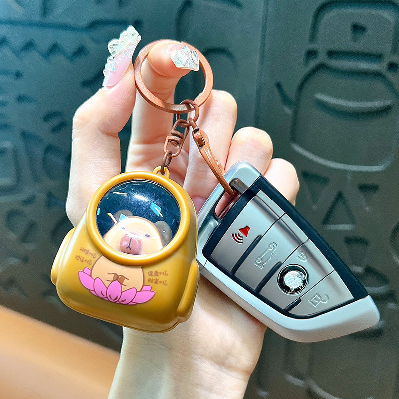 Creative Capybara Backpack Bear Key Chain Cute Light Up Night Light ...