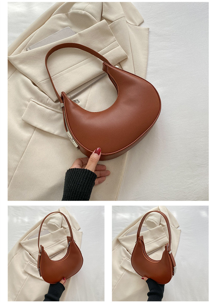 UISN #S1447 Women's metal small shoulder bag armpit mini crescent bag ...