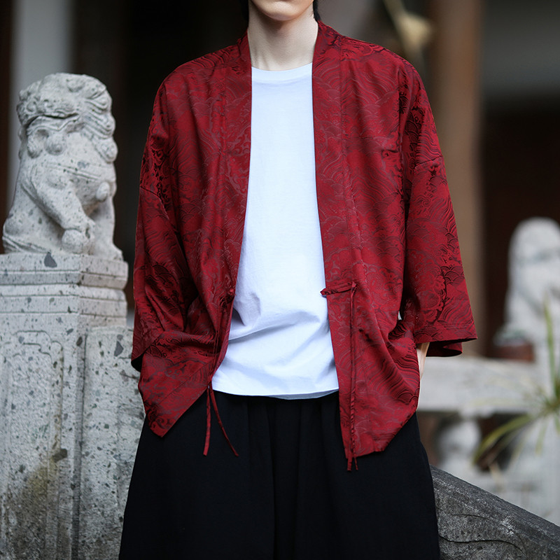 Chinese Style Dragon Patterned Ice Silk Hanfu Cardigan Jacket Layman's ...