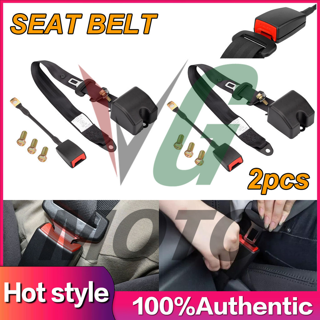 2pcs Universal Adjustable Retractable Seat Belt 3 Point Car Truck Front ...