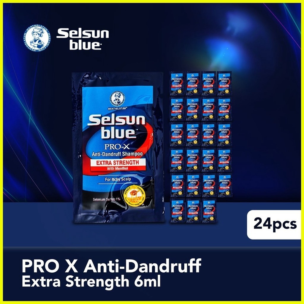 ☎ ⊕ Selsun Blue Pro-X Anti-Dandruff Shampoo Sachet [Bundle of 24 ...