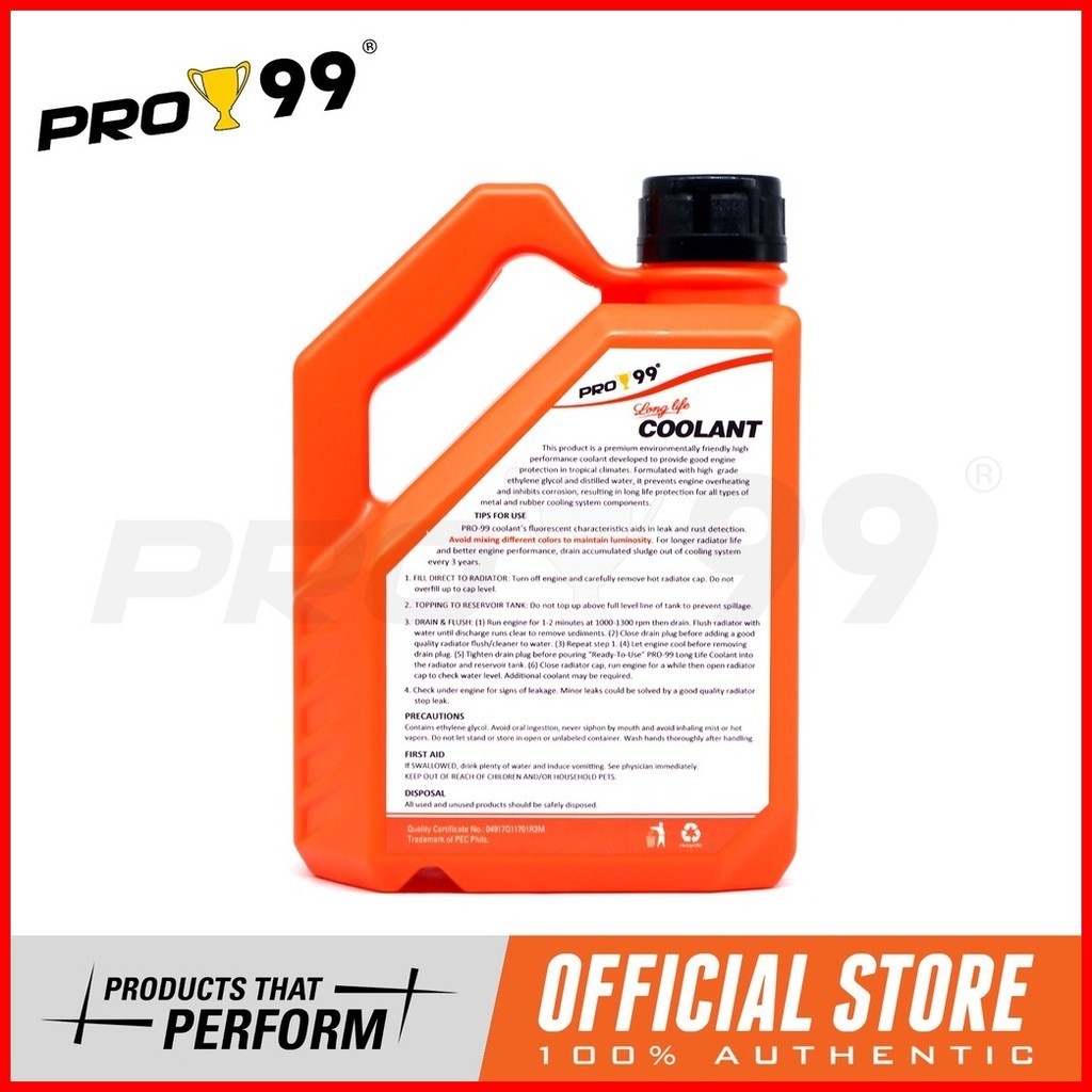 PRO-99 Long Life Car Radiator Coolant Orange, 1L, Pro99 1L PRC-4039-1L ...