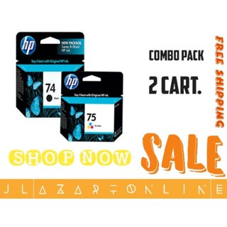 HP ink 74 Black (CB335WA) and HP 75 Tri-color (CB337WA) Original Ink ...