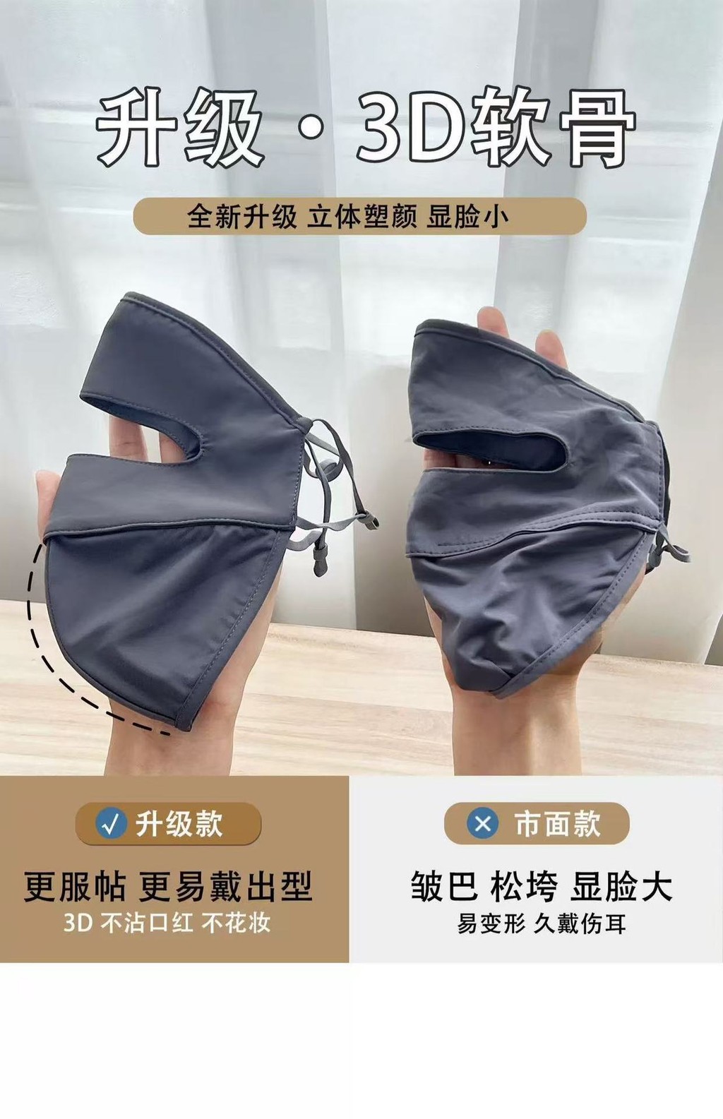 Full face sunscreen mask UV protection Fishbone face Gini breathable ...