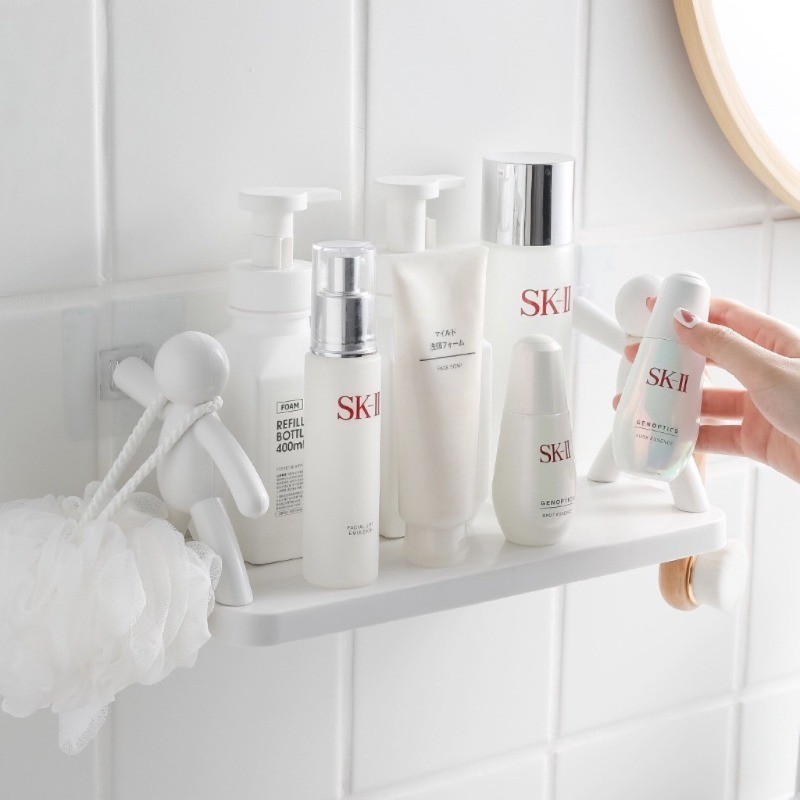 【COD】Wall Hanging bracket Bathroom Human Hook Rack Floating Wall Ledge ...