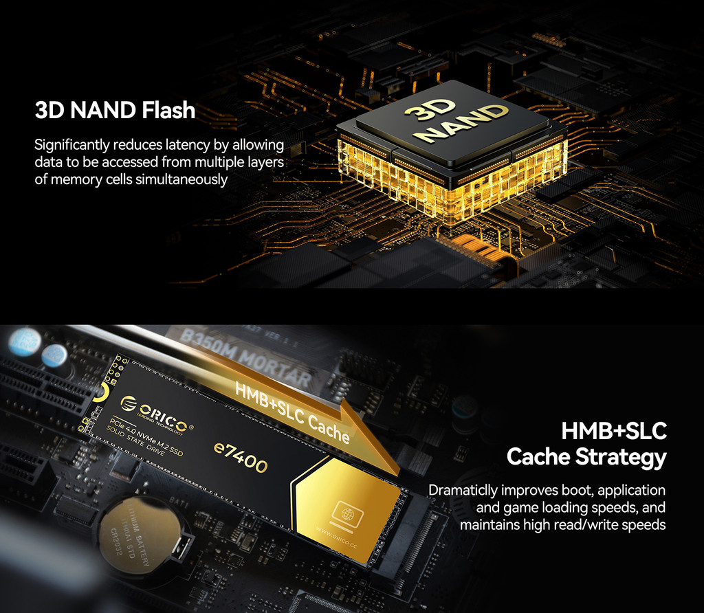 ORICO E7400 M.2 NVMe SSD PCIe 4.0 Up to 7400MB/s 512GB 1TB 2TB