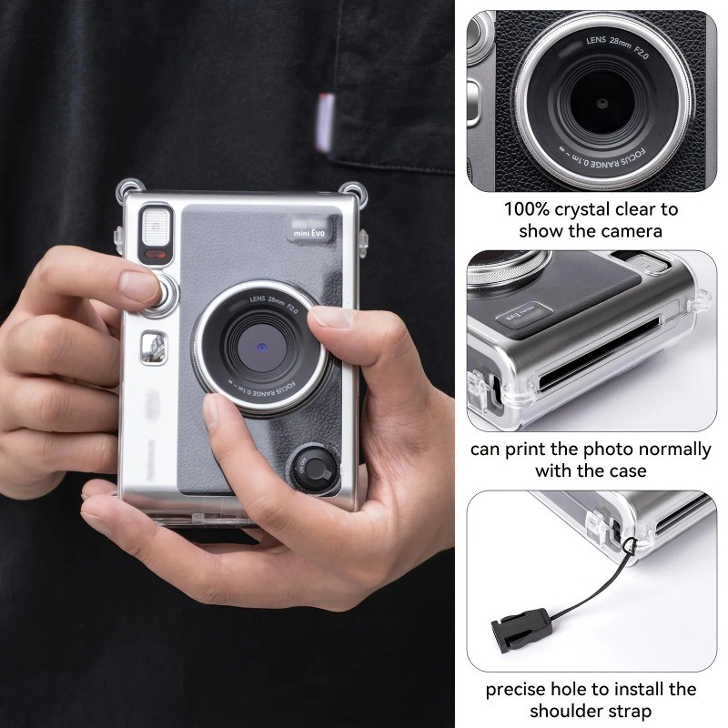Camera Clear Case for instax Mini EVO Camera with Shoulder Strap ...