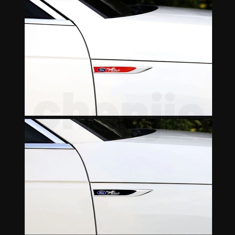 2Pcs Car Sticker Door Side Emblem 3D Metal Leaf Label decoration ...