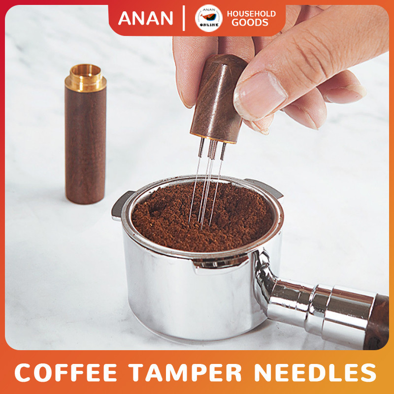 Stainless Steel Needle Coffee Tamper Needles Distributor Wood Handle ...