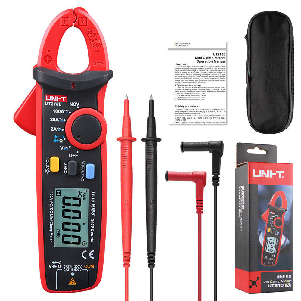 NICE-POWER UT210E Digital AC DC Current Clamp Meter True RMS Pliers ...