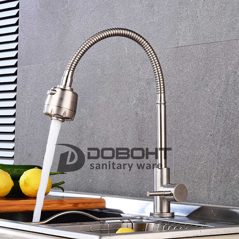 Doboht Flexible Stainless Steel 360 Rotating Single Spout Cold Rod ...
