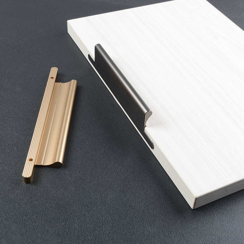 New side kitchen cabinet door edge sealing concealed handle, embedded ...