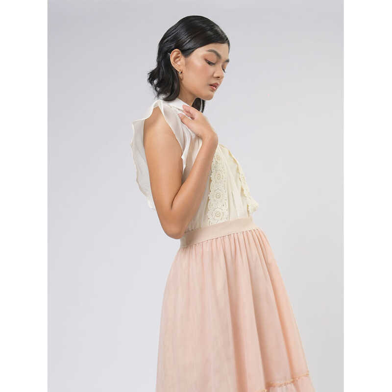 X Mark ☀ Nicdao Manila Quintin Short Sleeve Top (Cream) Shopee