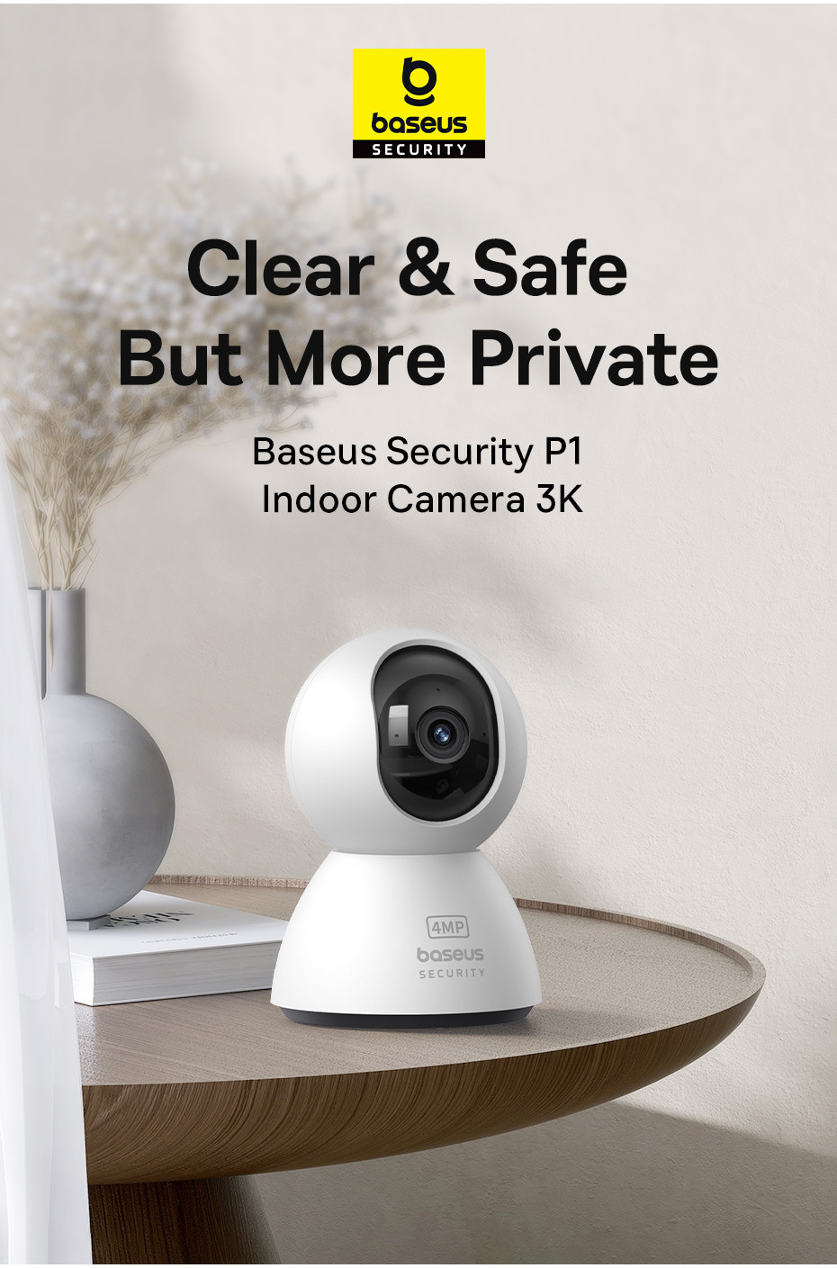 Baseus Smart Camera Security P1 Series Indoor Camera 3K 360 PanTilt ...