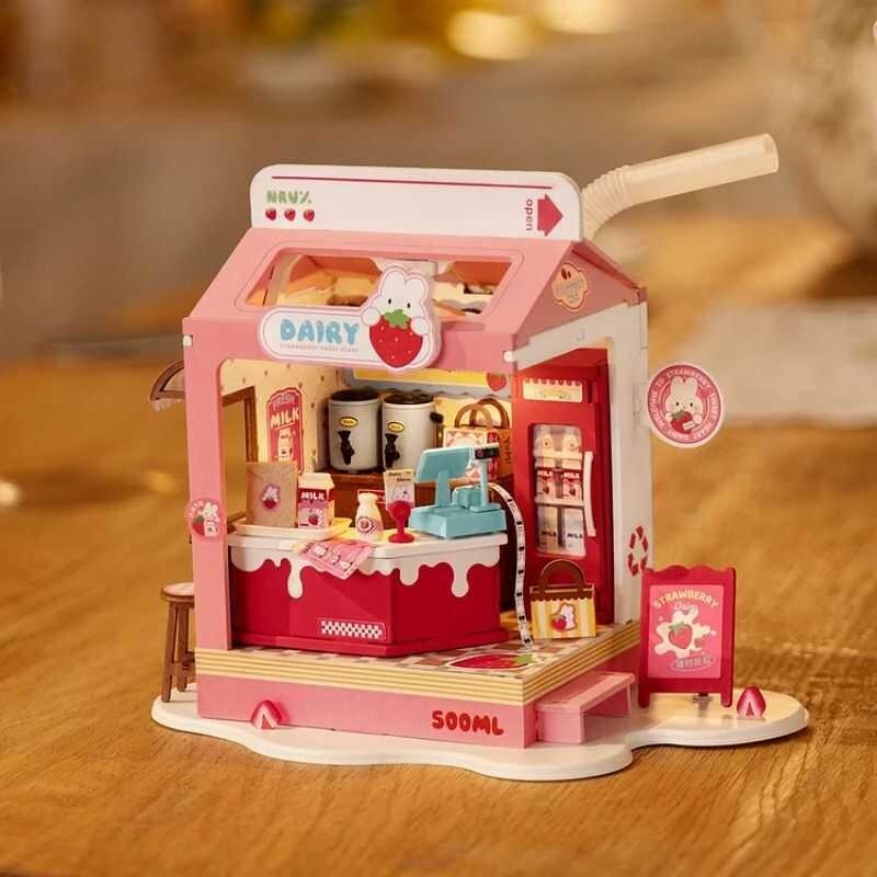 Robotime Rolife Food Box Shop DIY Miniature House Kit Easy Assembly