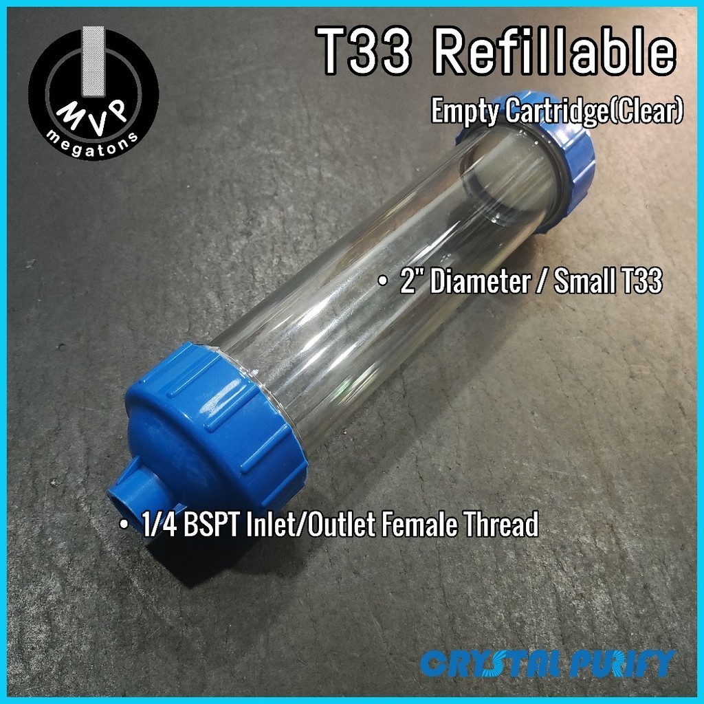 T33 Refillable Empty Cartridge Clear Shell Filter Housing Reverse ...